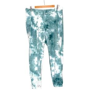 Oli Viv Green & White Tie-Dye Jogger Pants